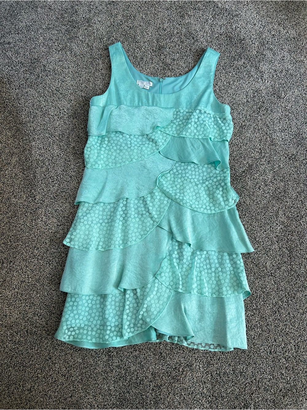 Sleeveless Tiered Ruffle Mini Dress in Aqua